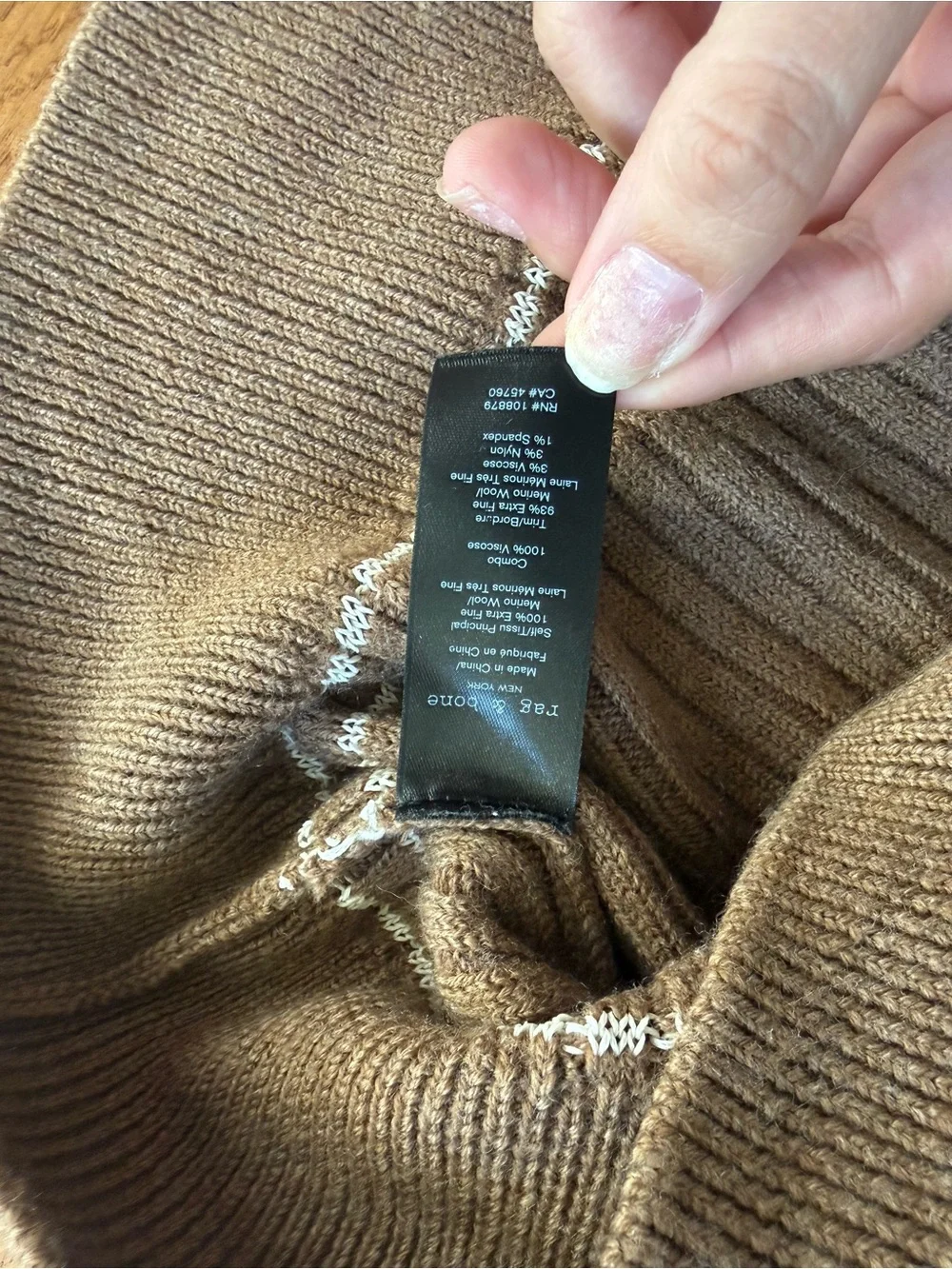 rag & bone Ribbed Monti Polo Sweater in Brown Size M